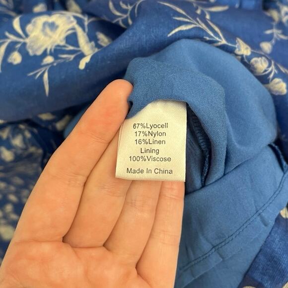 Tuckernuck Limoges Floral Royal Feminine Print A-Line Mini Shirt Dress XXXL - Picture 10 of 12